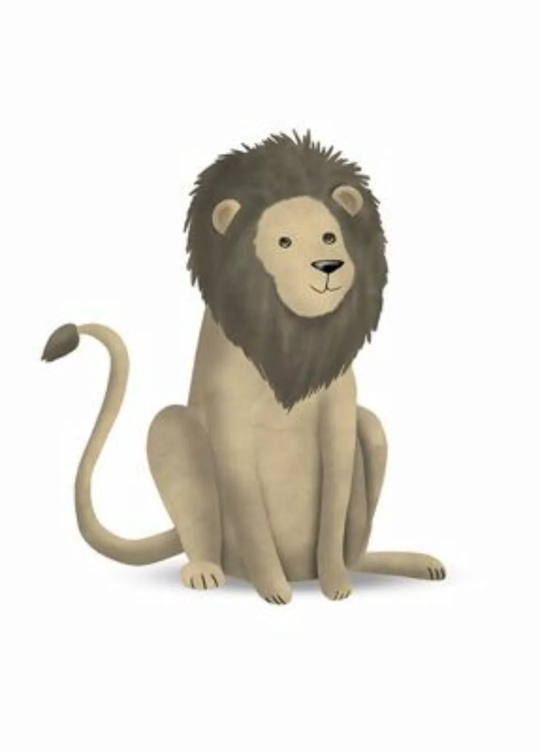 KOMAR Wandbild - Cute Animal Lion - Größe: 50 x 70 cm mehrfarbig Gr. one si günstig online kaufen