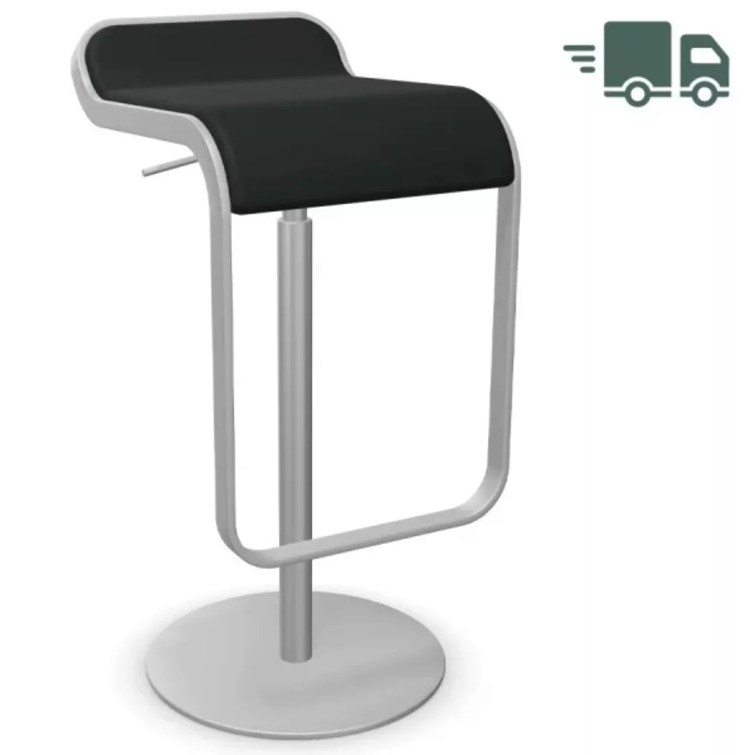 la palma - LEM S80 Barhocker Sitzfläche Leder 66-79cm - schwarz/Sitzfläche günstig online kaufen