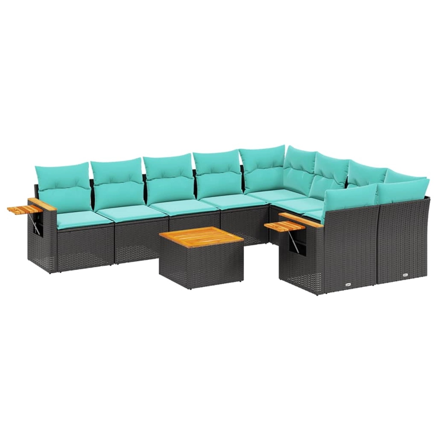 vidaXL 10-Tlg Garten-Sofagarnitur mit Kissen Schwarz Poly Rattan 3227149 günstig online kaufen