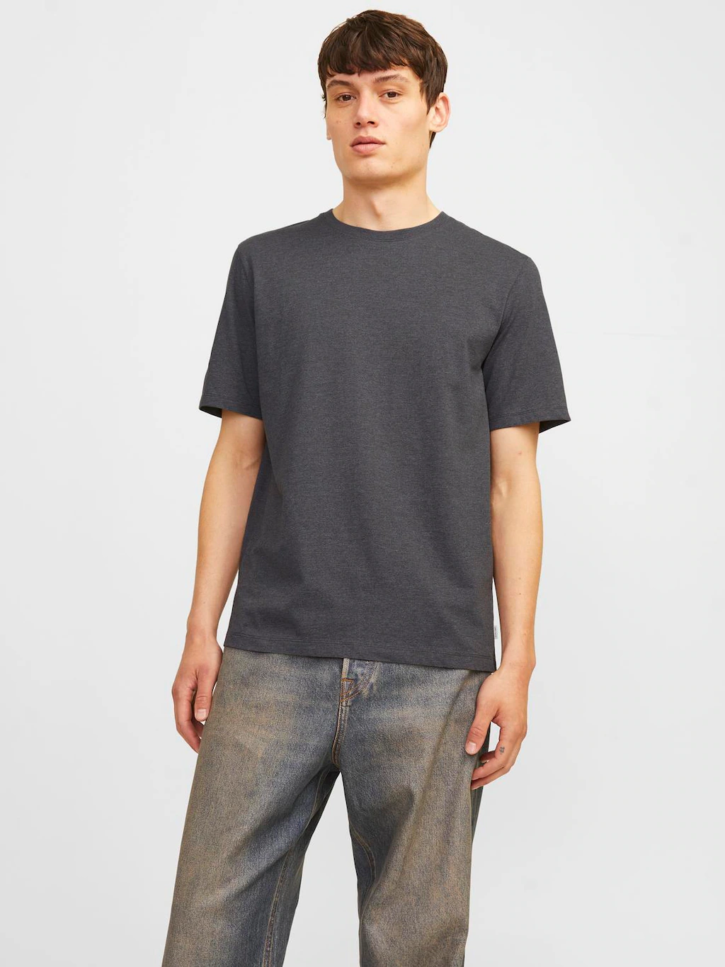 Jack & Jones Rundhalsshirt "JJEORGANIC MELANGE TEE SS O-NECK NOOS", in Mela günstig online kaufen