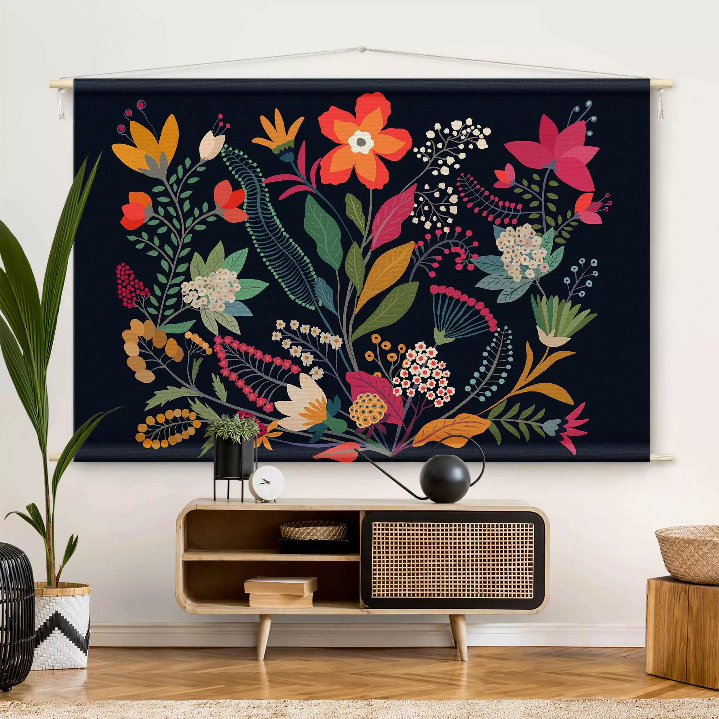 Wandteppich Mexikanische Blumen günstig online kaufen