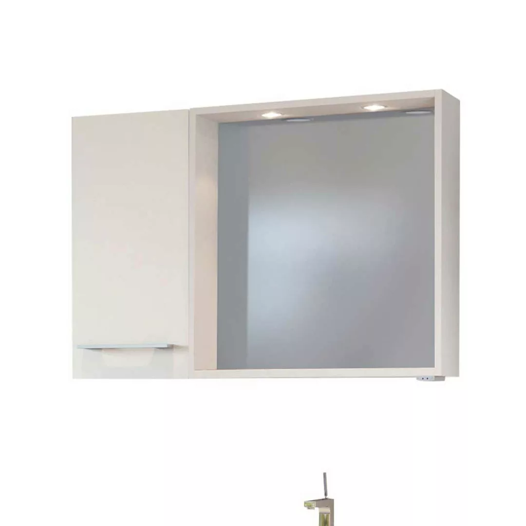 Design Möbel Set für Badezimmer Weiß und Wildeiche Dekor (dreiteilig) günstig online kaufen