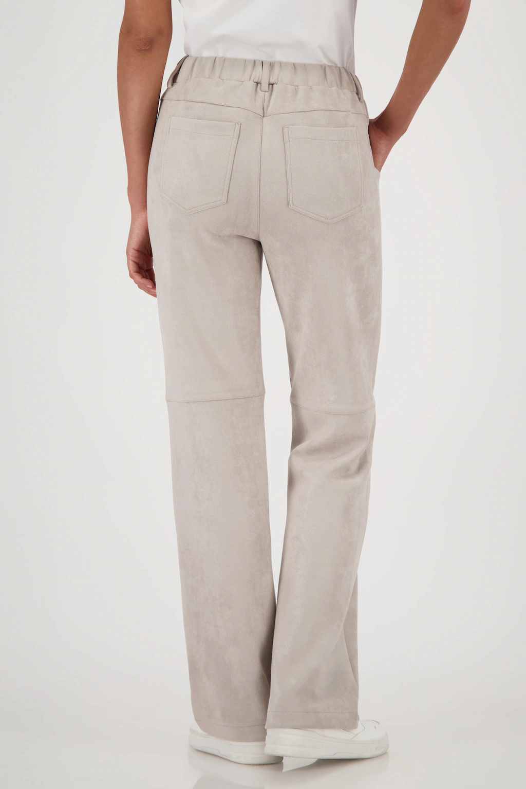 Monari Lederimitathose "Hose Lederimitat Velours", Gerade Beinform günstig online kaufen