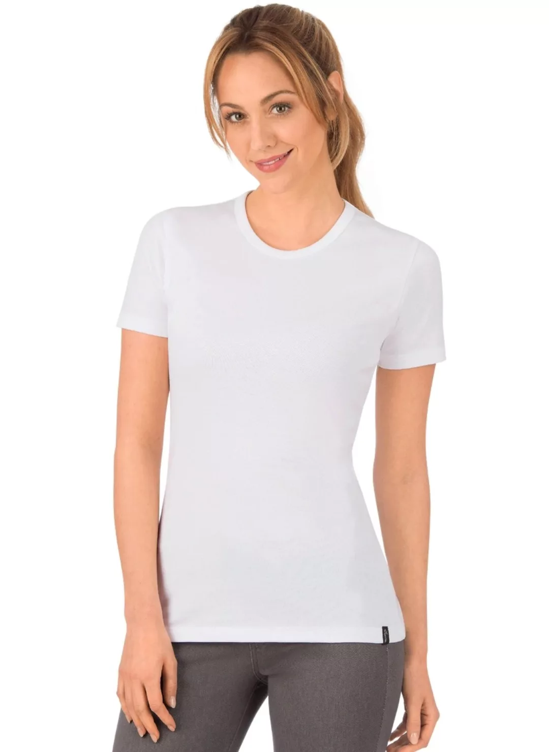 Trigema T-Shirt TRIGEMA T-Shirt aus Baumwolle/Elastan (1-tlg) günstig online kaufen
