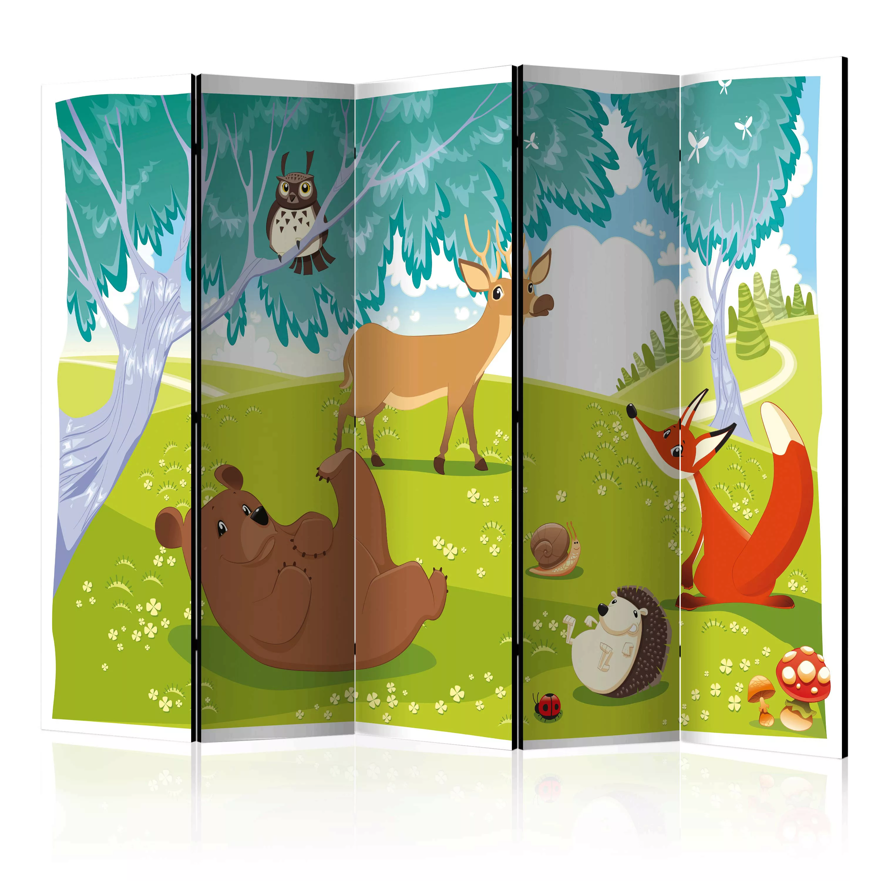 5-teiliges Paravent - Funny Animals Ii [room Dividers] günstig online kaufen