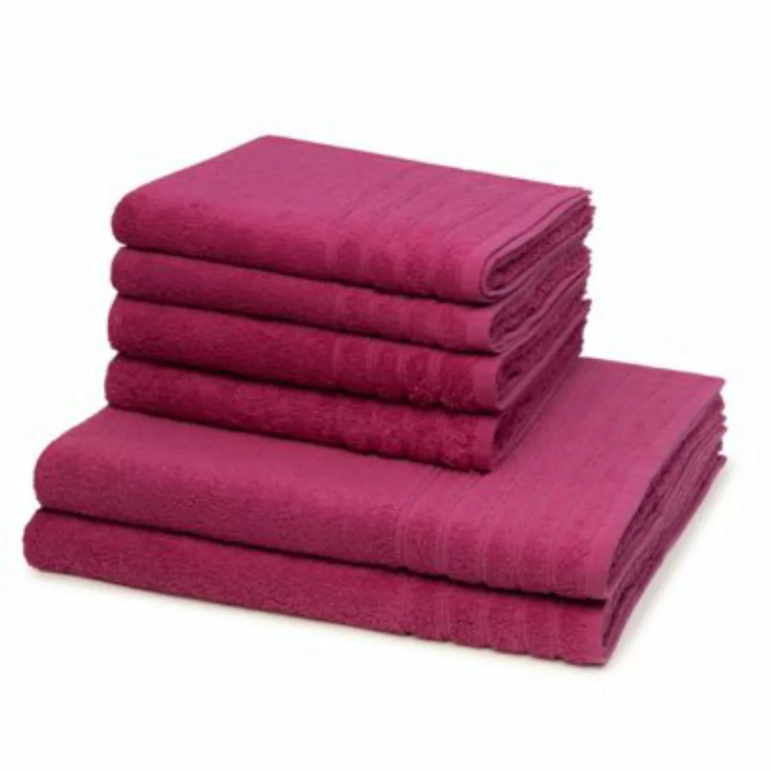 wewofashion® 4 X Handtuch 2 X Duschtuch - im Set AIDA Handtücher lila günstig online kaufen