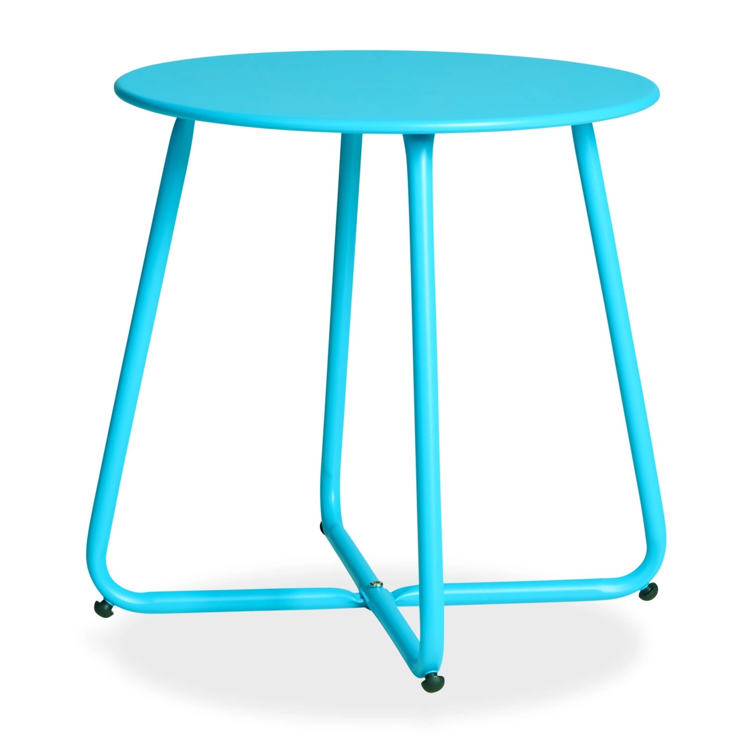 Homestyle4u Gartentisch Beistelltisch Rund in Blau 45 cm 2484 günstig online kaufen