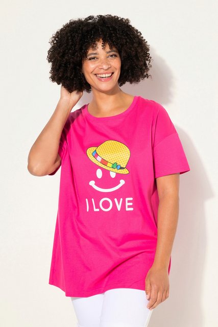 Angel of Style Sweatshirt T-Shirt A-Linie Smiley Zipfelsaum günstig online kaufen