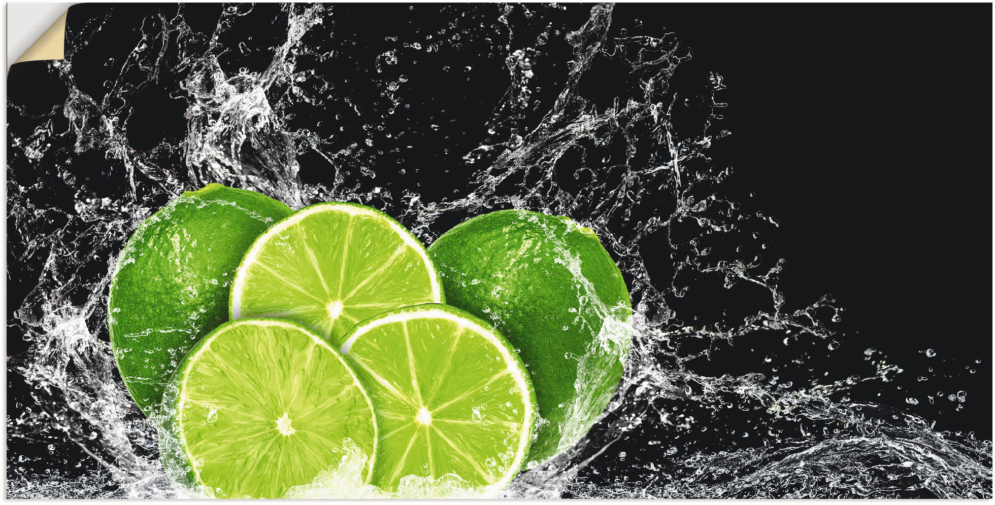 Artland Wandbild »Limone mit Spritzwasser«, Obst Bilder, (1 St.), als Leinw günstig online kaufen