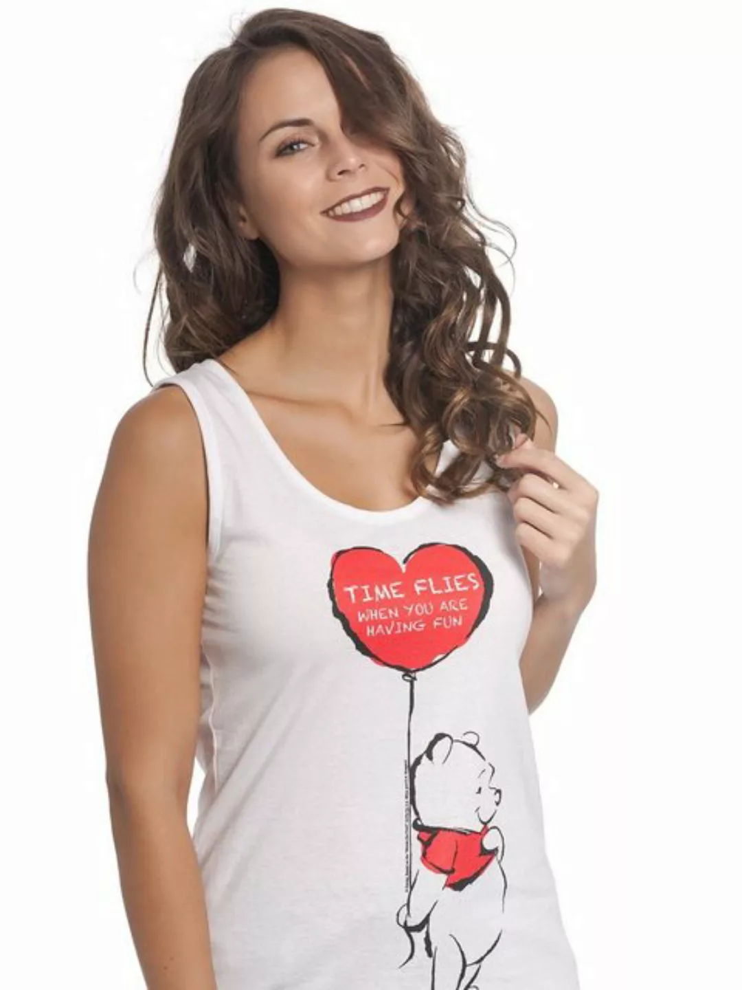 Winnie the Pooh Time Flies Damen Tanktop weiss günstig online kaufen