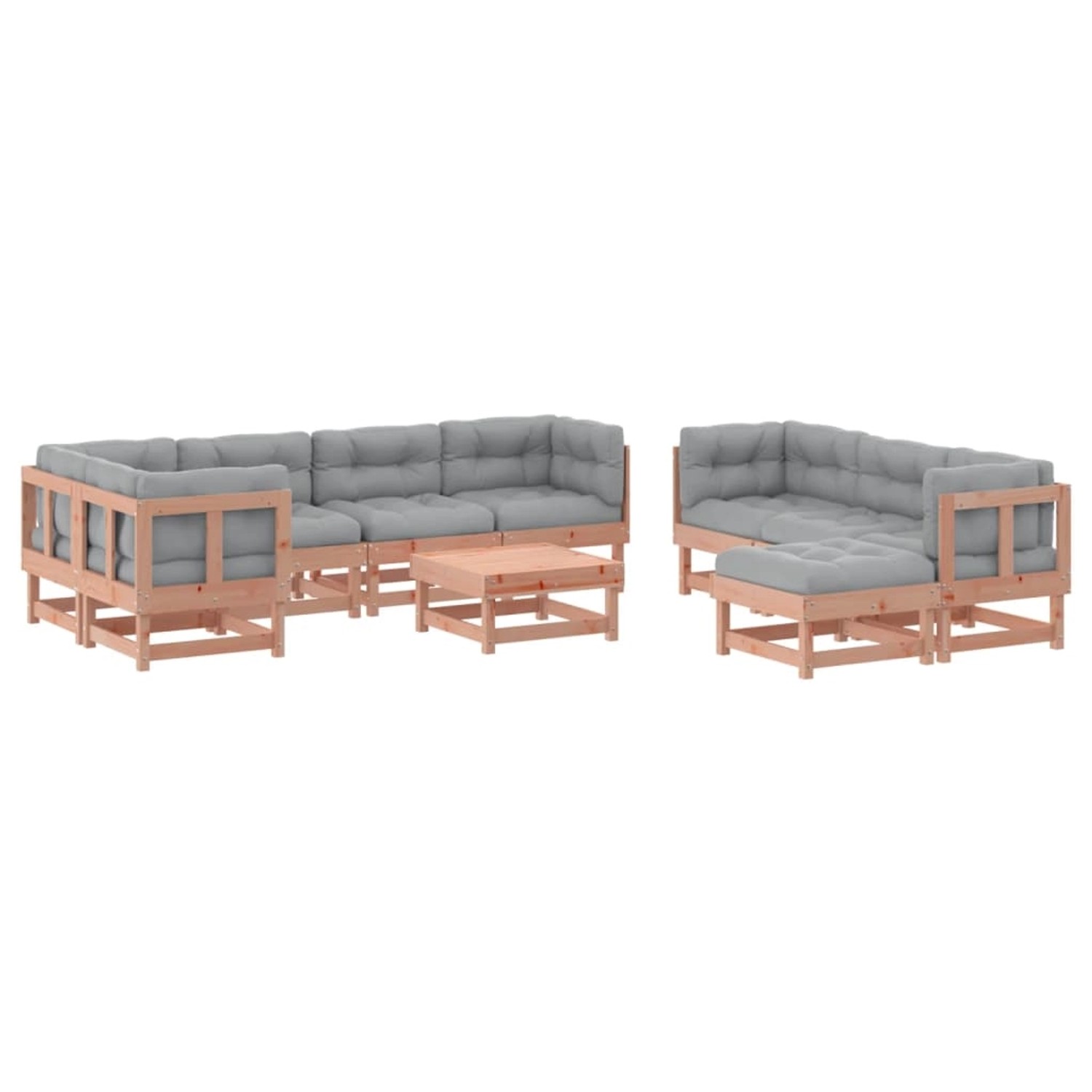 vidaXL 10-Tlg Garten-Lounge-Set mit Kissen Massivholz Douglasie 3186079 günstig online kaufen