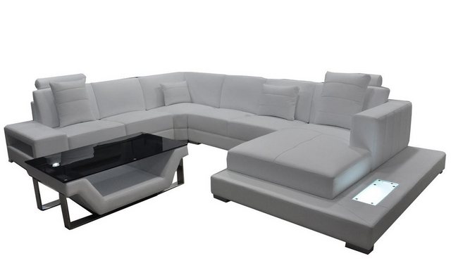 Xlmoebel Sofa Großes U-förmiges Design-Sofa aus Leder für die Wohnlandschaf günstig online kaufen