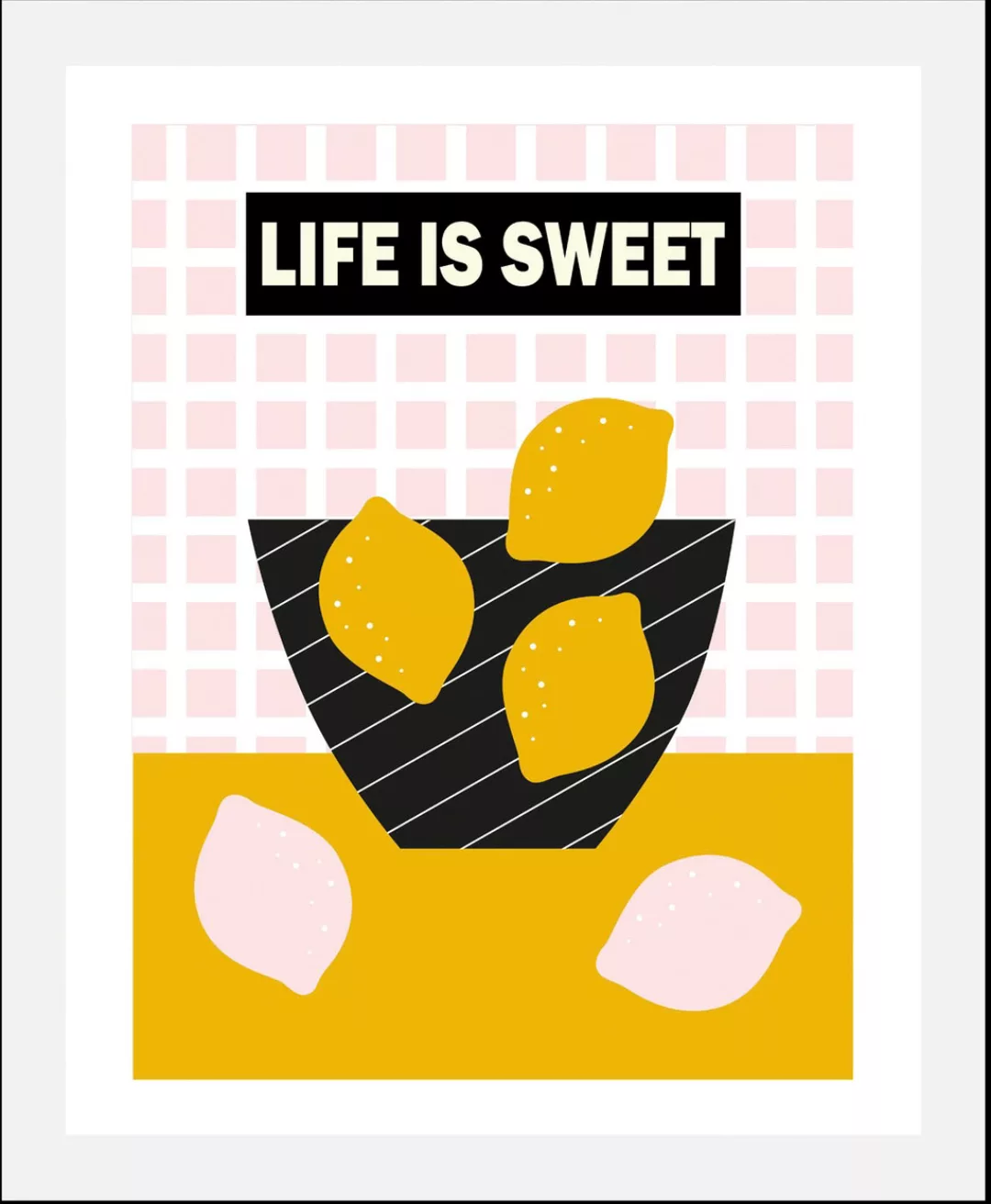 queence Bild "Life is sweet", Obst-Obst Bilder-Schriftzug-Figuren-Abstrakt, günstig online kaufen