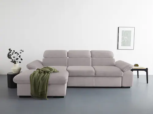 COTTA Ecksofa "Lola L-Form", (Set, mit Hocker), mit Hocker & Kopfteilfunkti günstig online kaufen