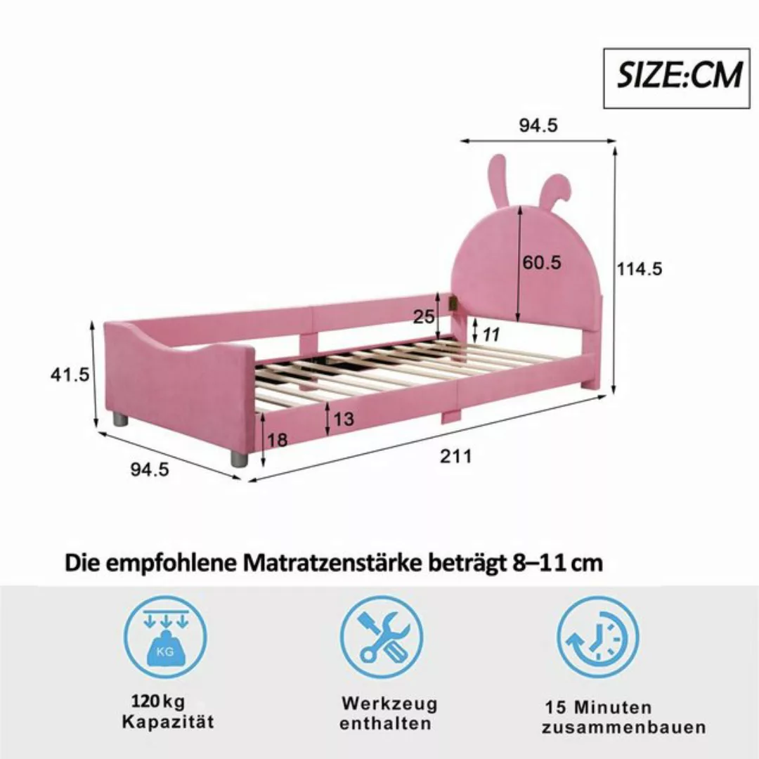 Ulife Kinderbett Polsterbett Schlafsofa Eltern-Kind-Bett Jugendbett Gästebe günstig online kaufen