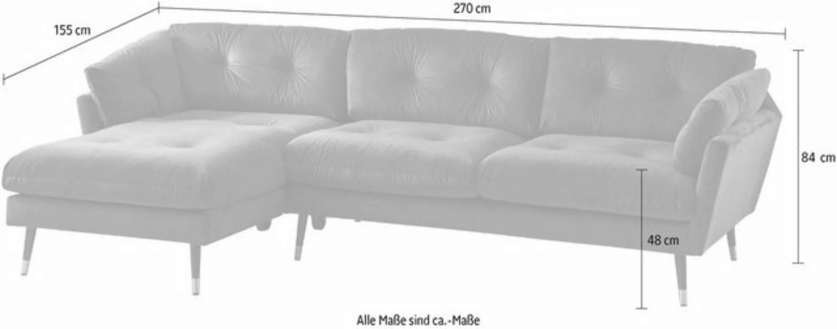 Trends by HG Ecksofa Japan L-Form, mit Fuß in Holz-Metallkombination, Recam günstig online kaufen