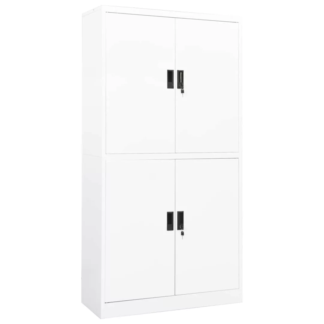 Büroschrank Weiß 90x40x180 Cm Stahl günstig online kaufen