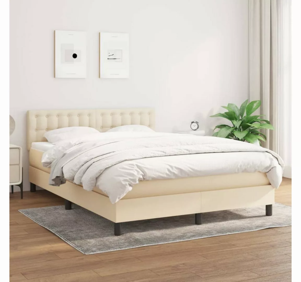 vidaXL Boxspringbett Bett Boxspringbett mit Matratze und LED Stoff (140 x 1 günstig online kaufen