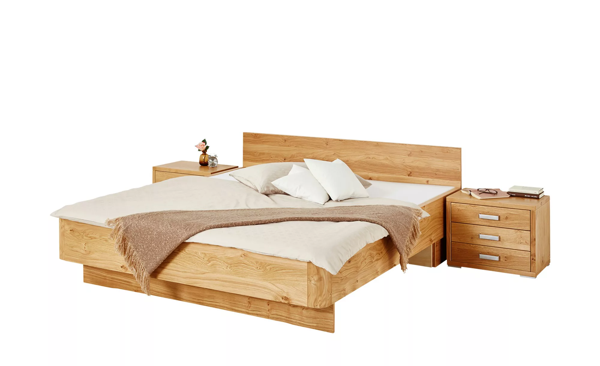 Wohnwert Bettanlage 3-teilig  Trento - holzfarben - 311 cm - 90 cm - Betten günstig online kaufen
