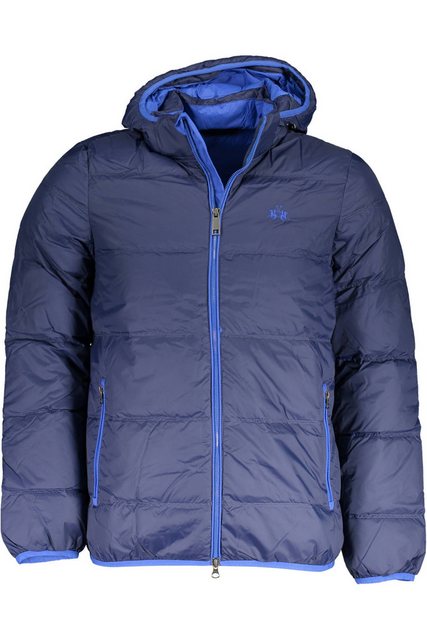 La Martina Outdoorjacke Herrenjacke Blau: Abnehmbare Kapuze & Stickerei, Vi günstig online kaufen