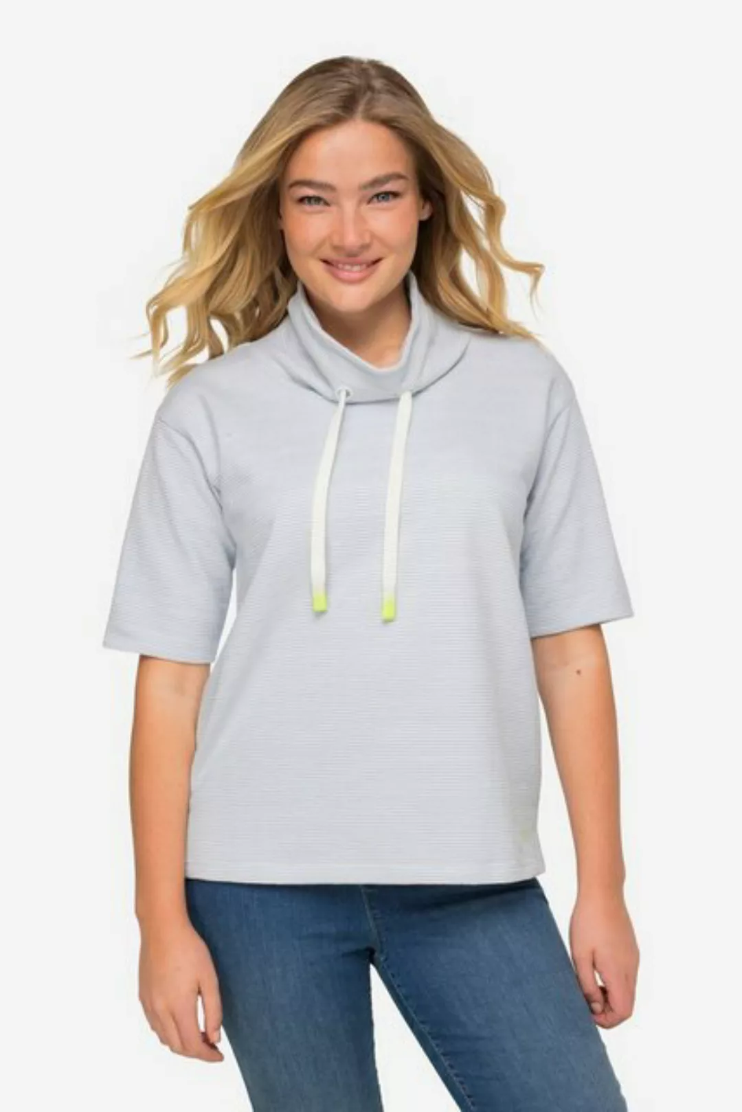 Laurasøn Sweatshirt Sweatshirt oversized Ringel Stehkragen OEKO-TEX günstig online kaufen