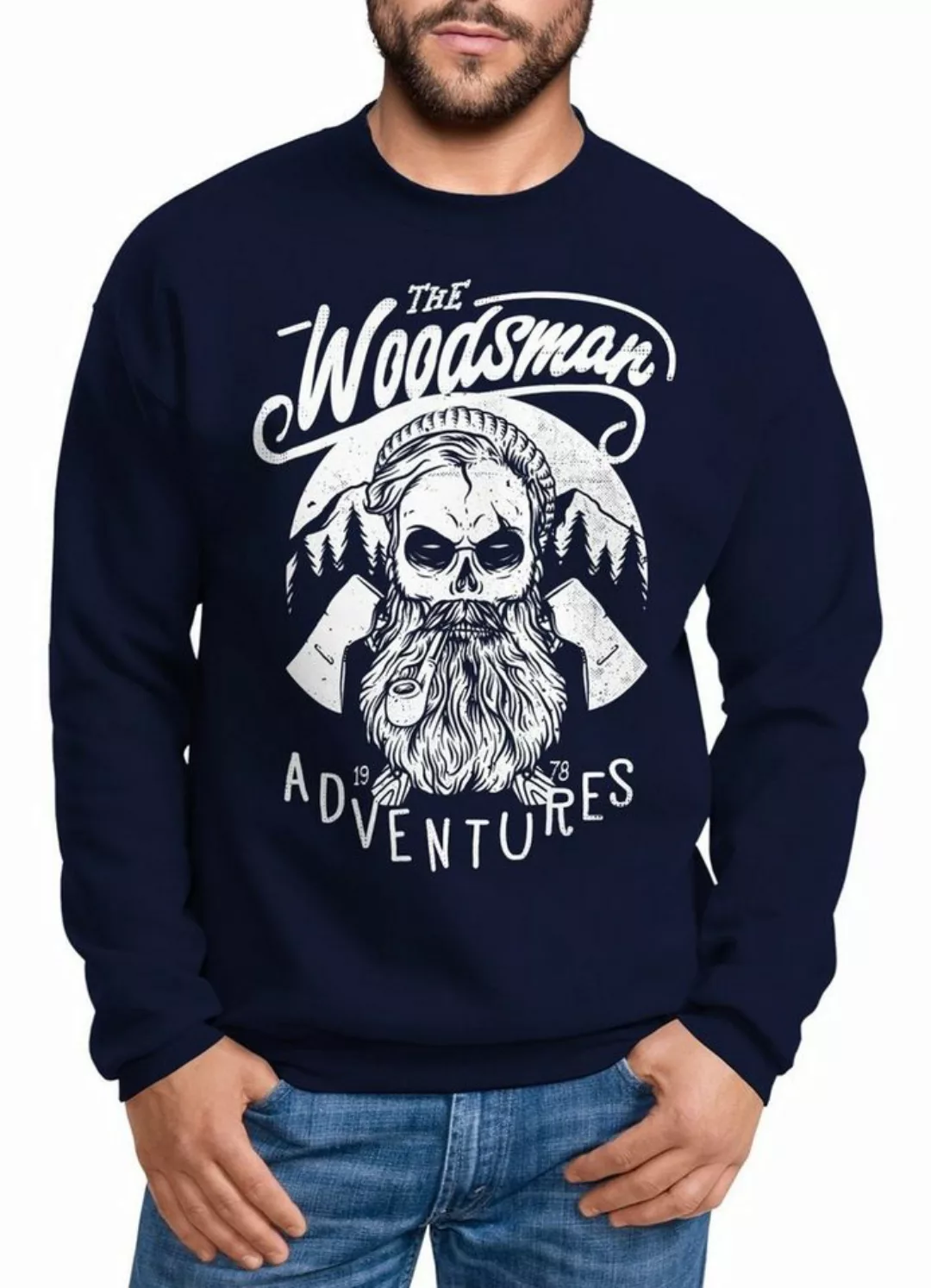 Neverless Sweatshirt Herren Sweatshirt Lumberjack Woodsman Hipster Bart Sku günstig online kaufen