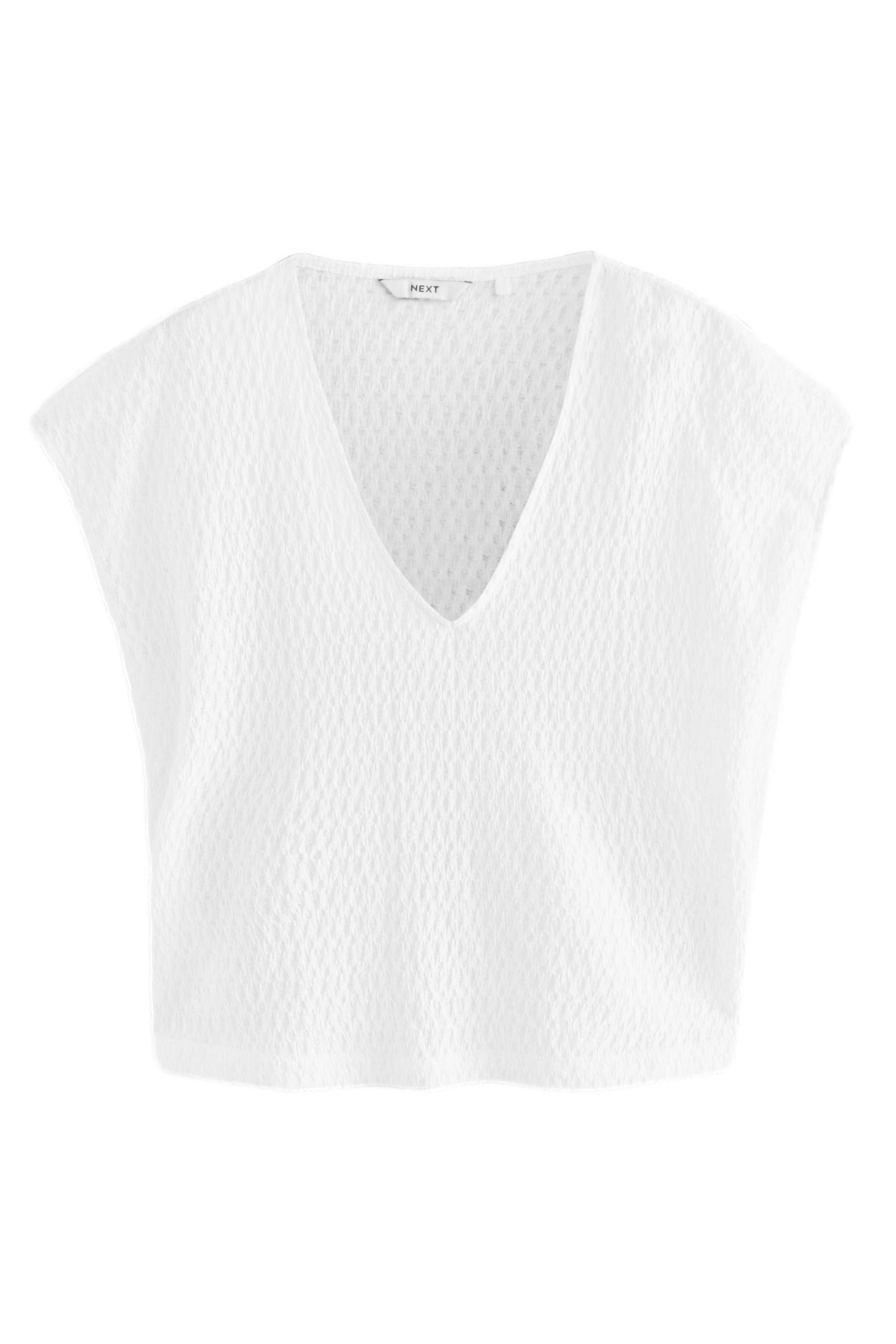 Next V-Shirt Strukturiertes T-Shirt mit V-Ausschnitt günstig online kaufen