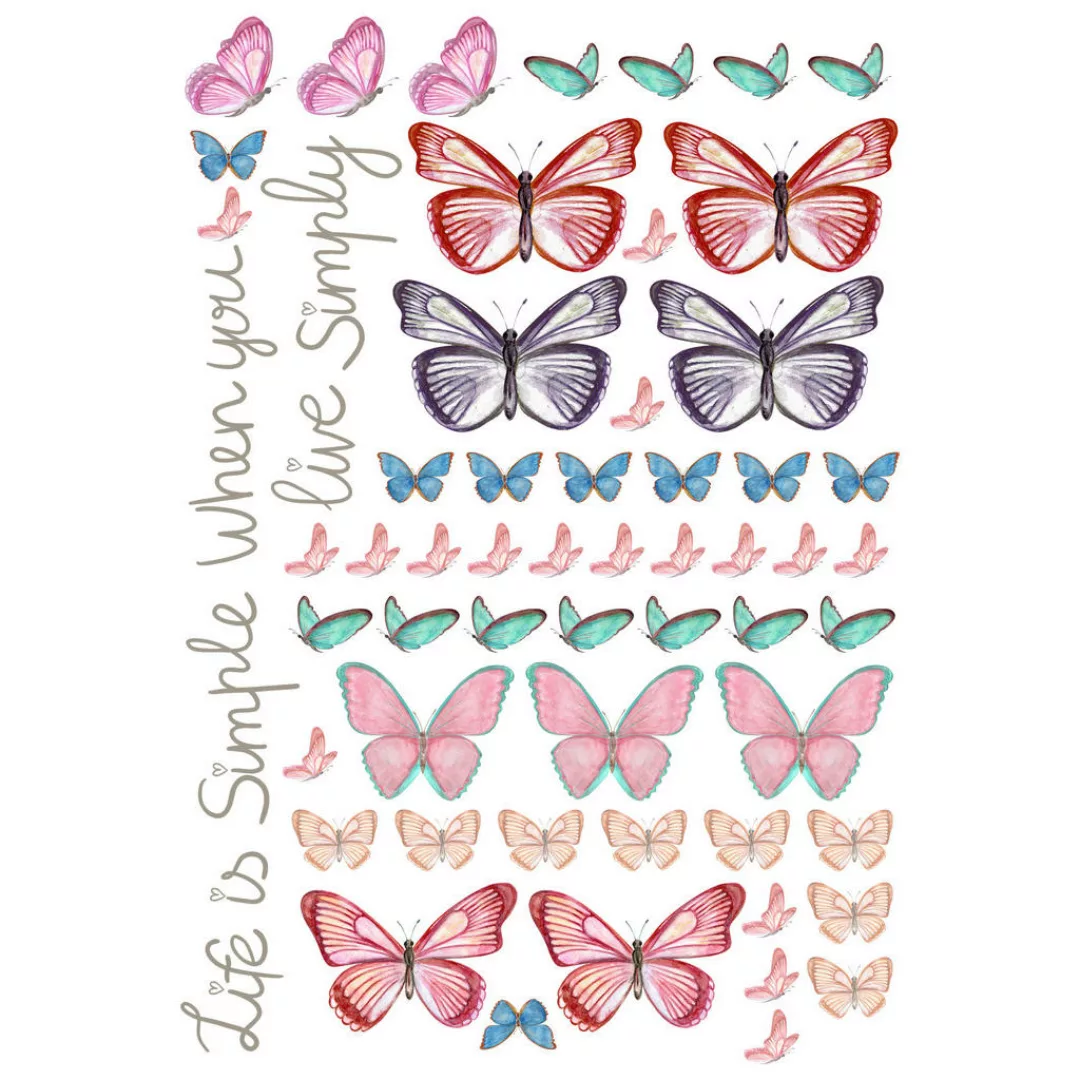 Dekosticker Schmetterlinge bunt B/L: ca. 50x70 cm 2 tlg. günstig online kaufen