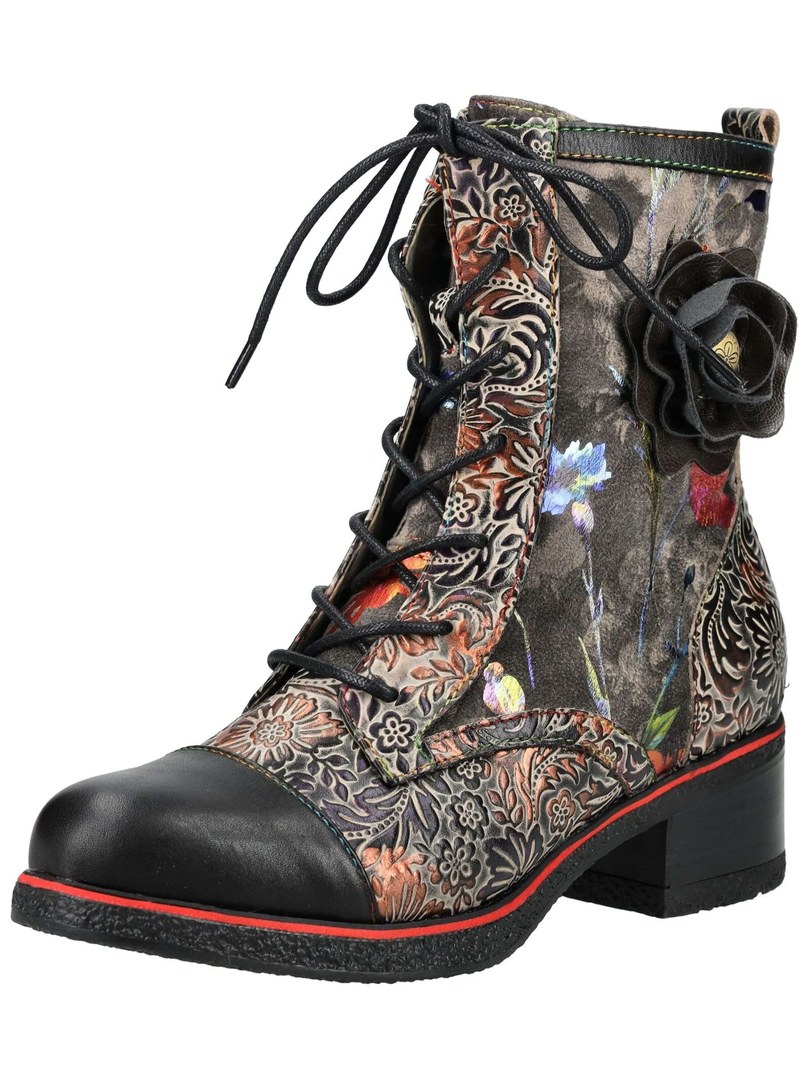 LAURA VITA Schnürstiefelette "LAURA VITA Stiefelette Leder/Textil" günstig online kaufen