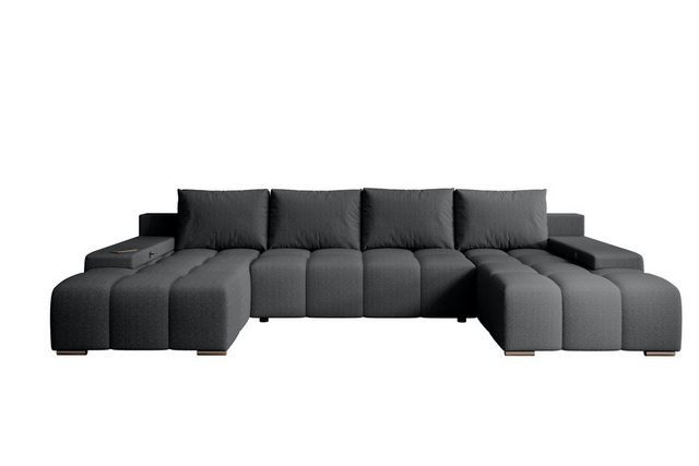 PROMETO Möbel Ecksofa Ecksofa Couch U-Form, Teddy-Bouclé Stoff Schlaffunkti günstig online kaufen