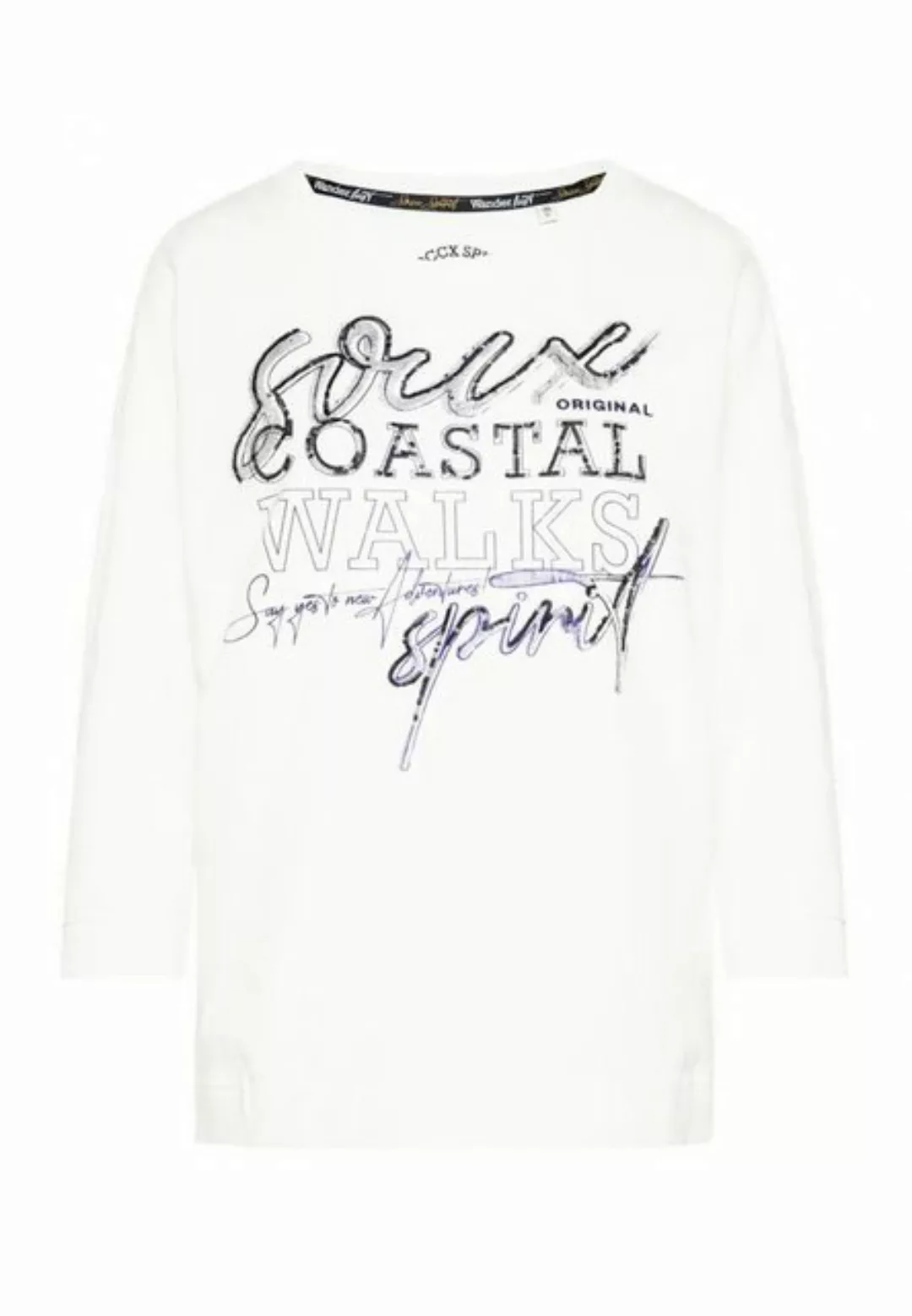 SOCCX Sweatshirt Pullover WANDERLUST Sweatshirt mit 3/4 Ärmeln (1-tlg) günstig online kaufen