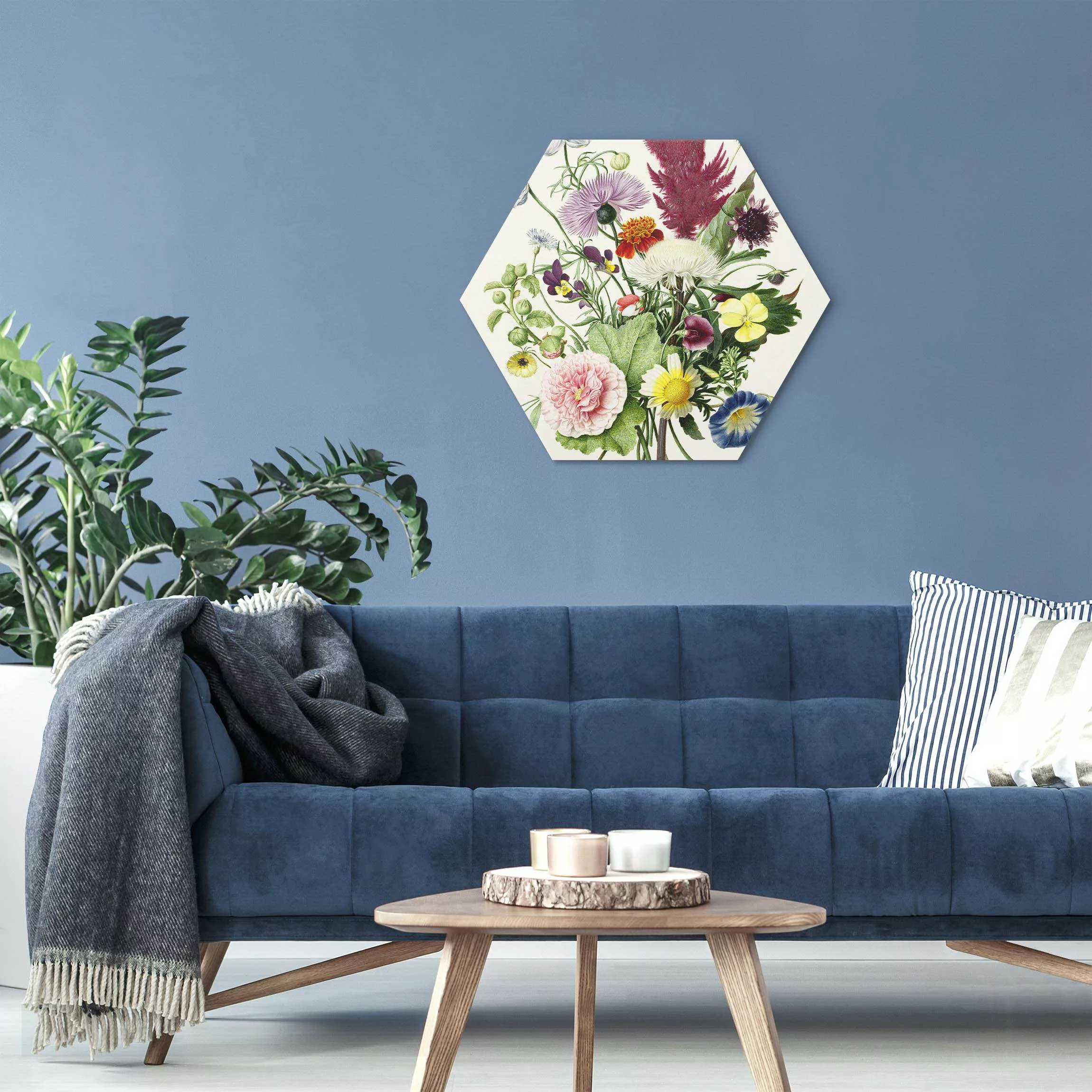 Hexagon-Alu-Dibond Bild Blumenstrauß von 1680 günstig online kaufen
