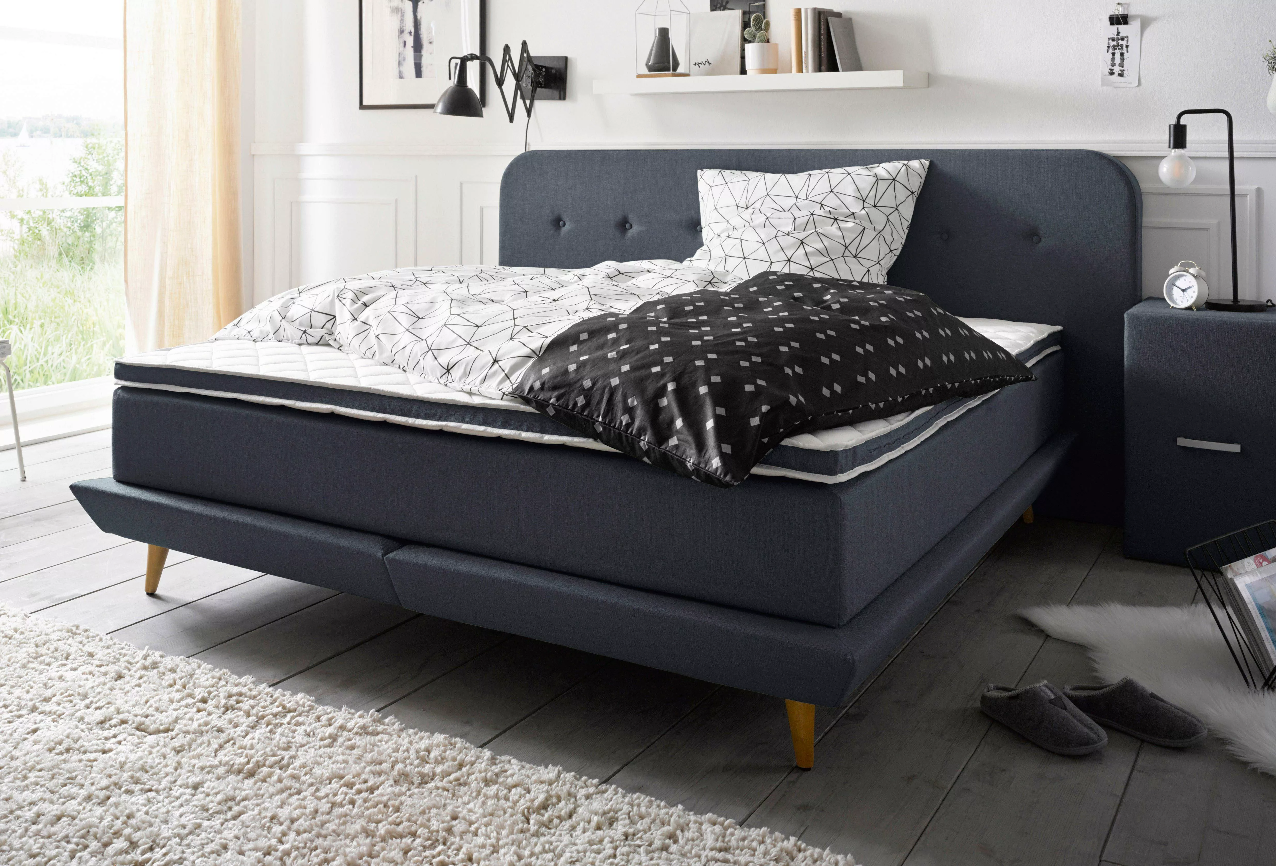 andas Boxspringbett "Premium", Steppung mit Knopfheftung, inkl. Topper günstig online kaufen