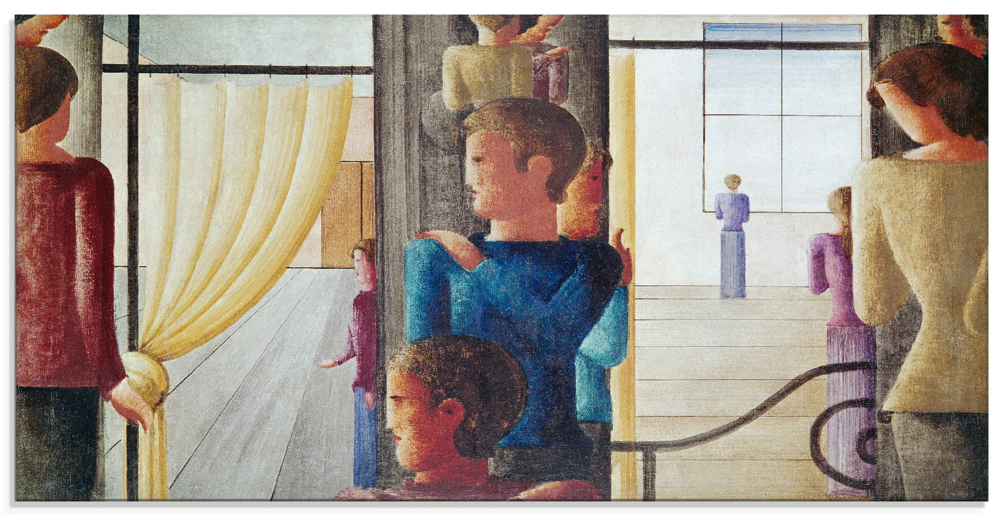 Artland Glasbild "Zwölfergruppe mit Interieur. 1930", Gruppen & Familien, ( günstig online kaufen