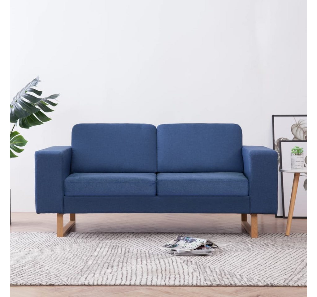 vidaXL Sofa 2-Sitzer-Sofa Stoff Blau Couch günstig online kaufen