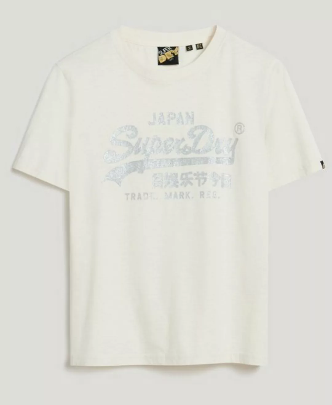 Superdry T-Shirt METALLIC VL RELAXED T SHIRT Cream Slub günstig online kaufen