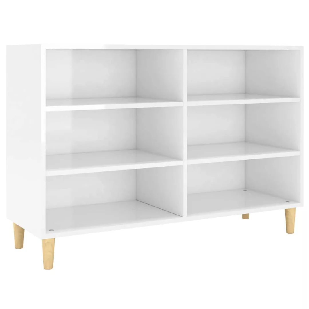 Sideboard Hochglanz-weiß 103,5x35x70 Cm Spanplatte günstig online kaufen