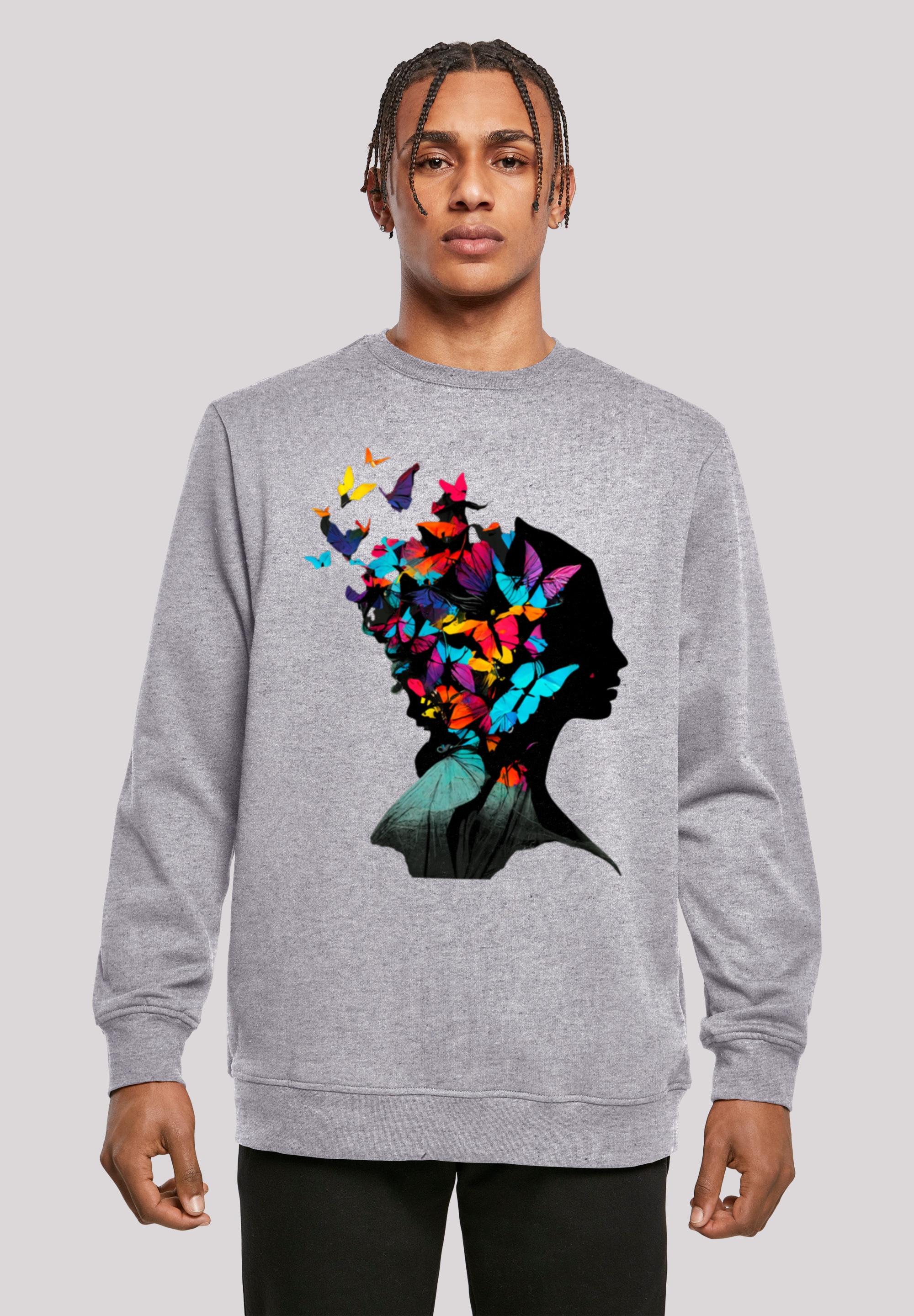 F4NT4STIC Kapuzenpullover "Schmetterling Silhouette CREW", Print günstig online kaufen