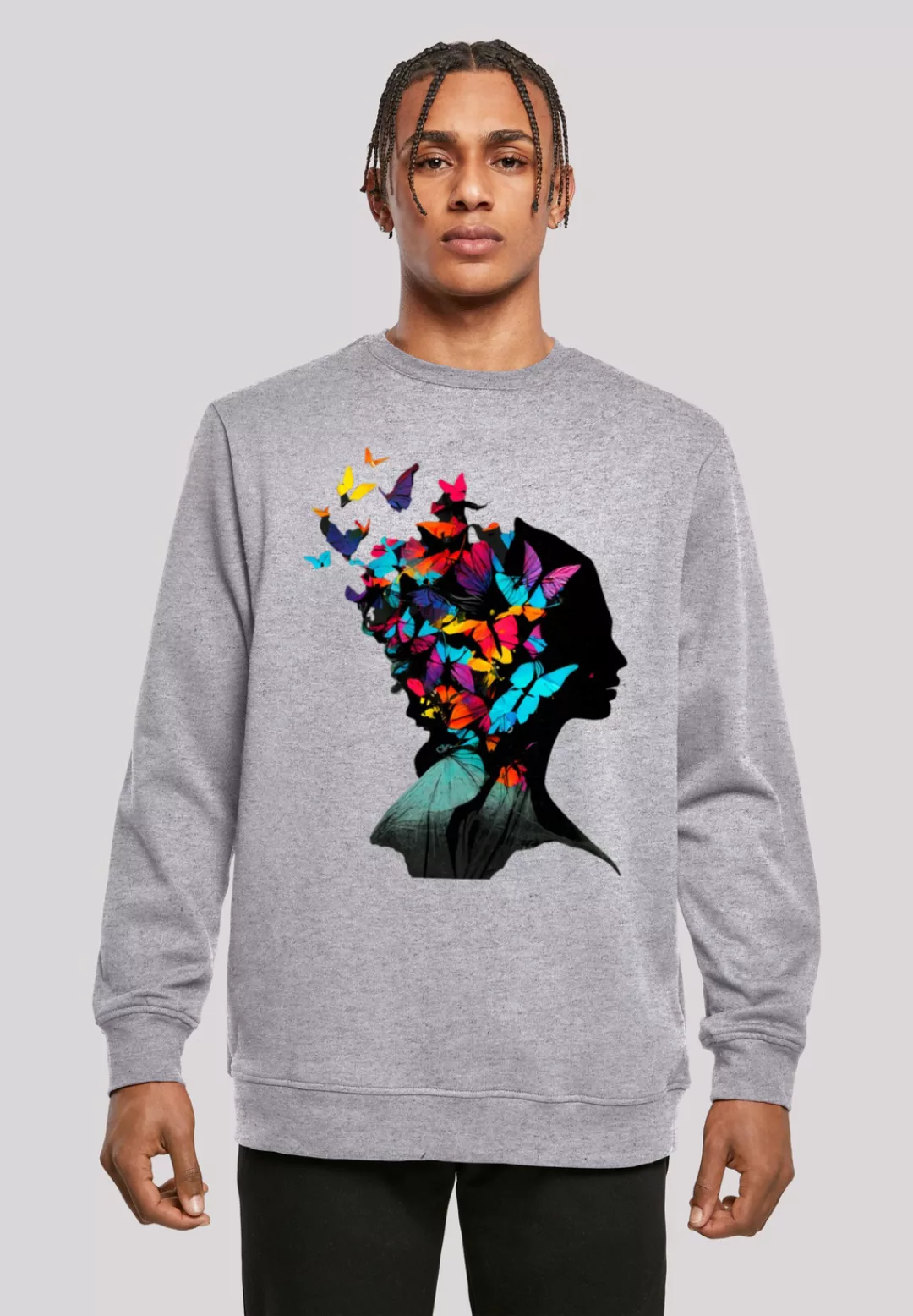 F4NT4STIC Kapuzenpullover "Schmetterling Silhouette CREW", Print günstig online kaufen