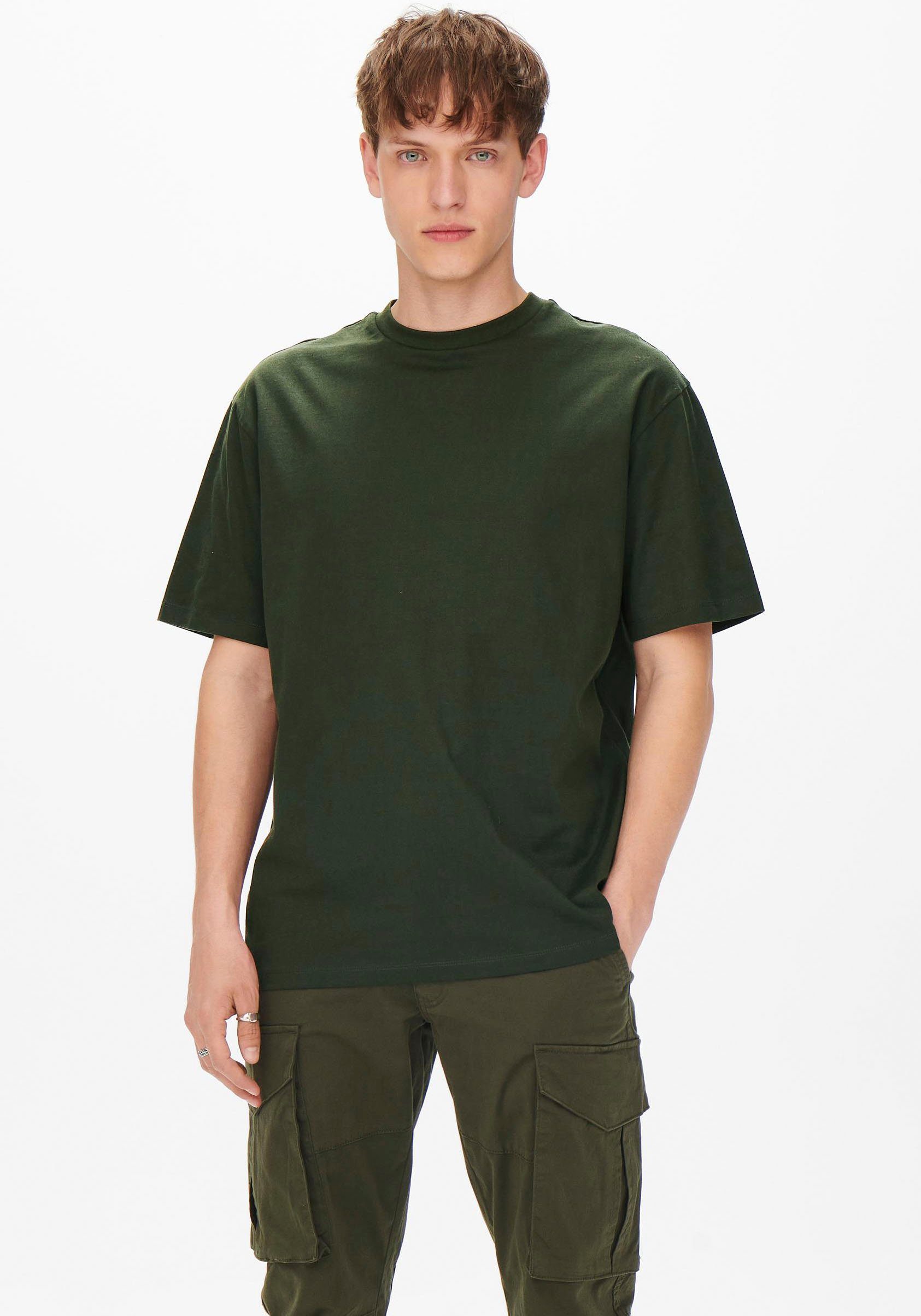 Only & Sons Herren Rundhals T-Shirt ONSFRED - Relaxed Fit günstig online kaufen