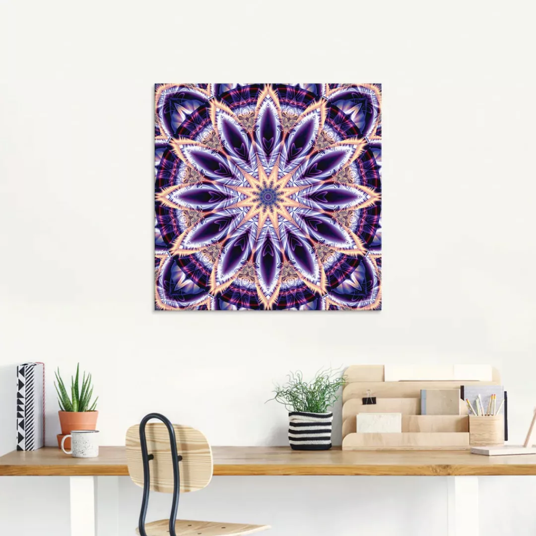 Artland Glasbild »Mandala Stern lila«, Muster, (1 St.), in verschiedenen Gr günstig online kaufen
