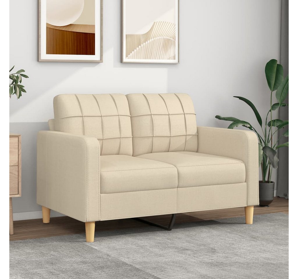 vidaXL Sofa 2-Sitzer Sofa Couch Möbel Creme 120 cm Stoff günstig online kaufen