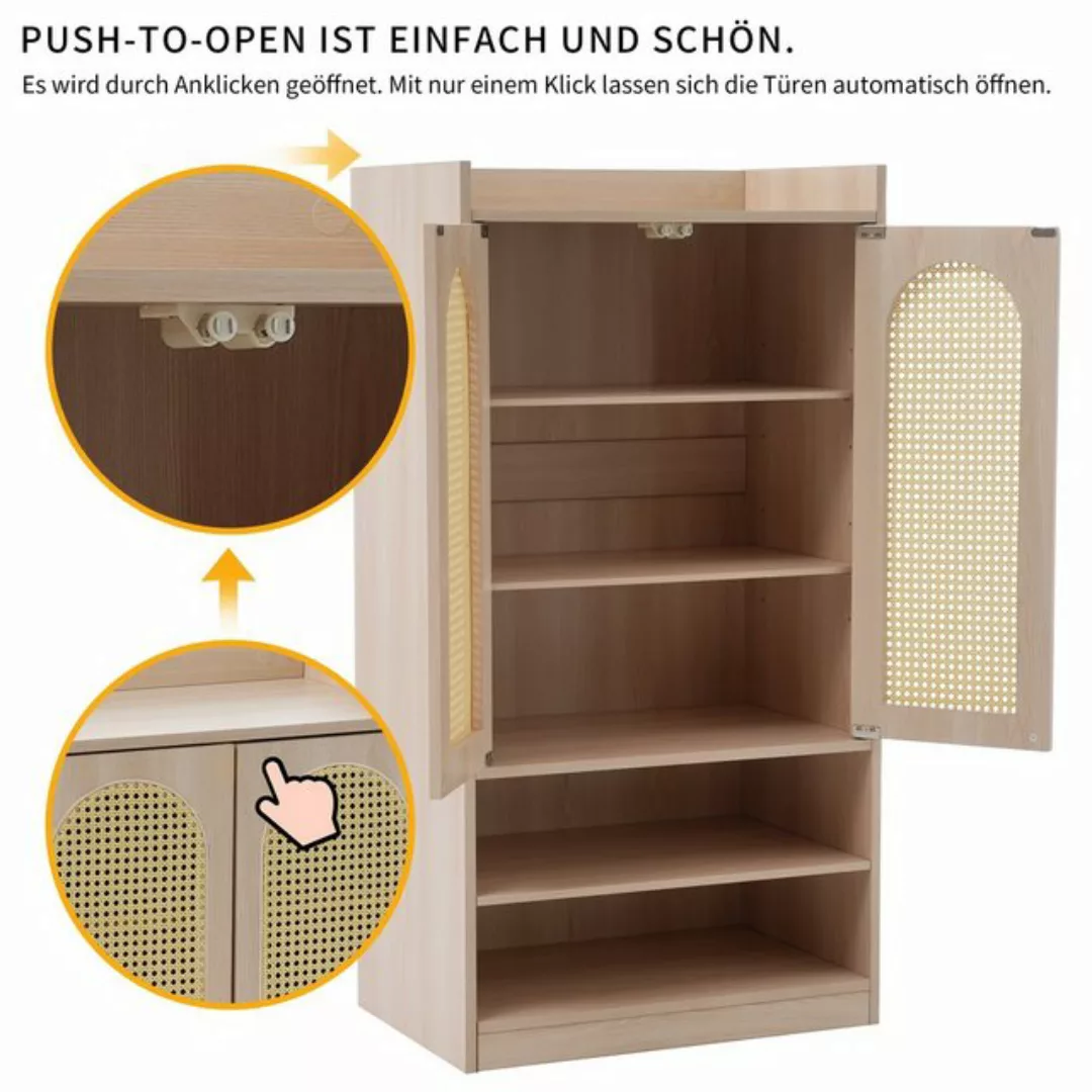 BlingBin Schuhschrank Sideboard aus Holz, Schrank (1-St., 2 offene Fächer) günstig online kaufen