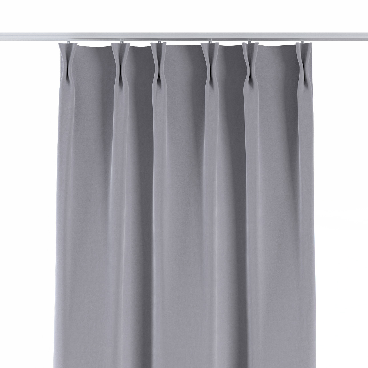 Vorhang mit flämischen 2-er Falten, grau, Velvet (704-24) günstig online kaufen