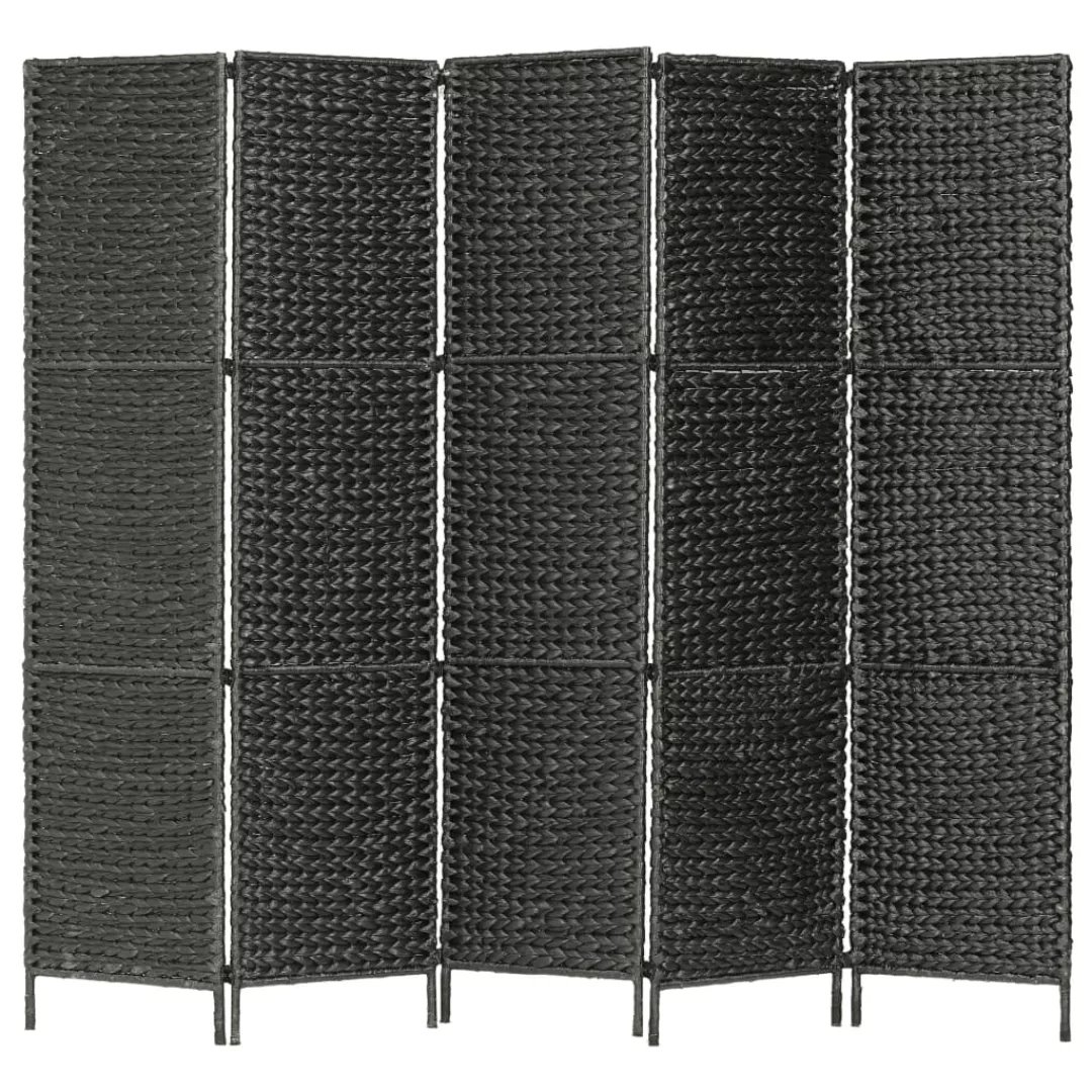 5-teiliger Paravent Schwarz 193×160 Cm Wasserhyazinthe günstig online kaufen