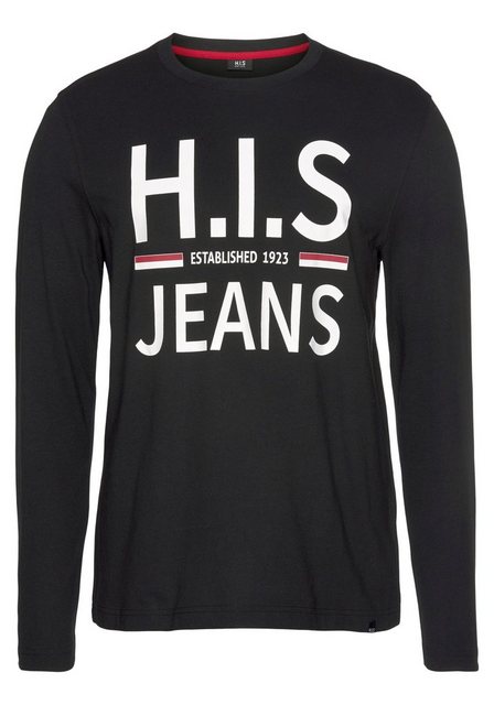 H.I.S Langarmshirt Langarm, schmaler Basic-Schnitt, bedrucktes Design günstig online kaufen