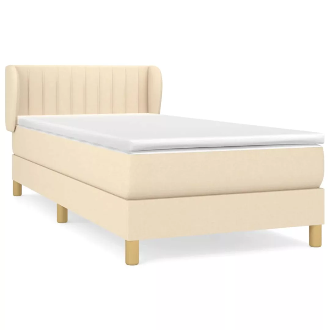 Vidaxl Boxspringbett Mit Matratze Creme 100x200 Cm Stoff günstig online kaufen