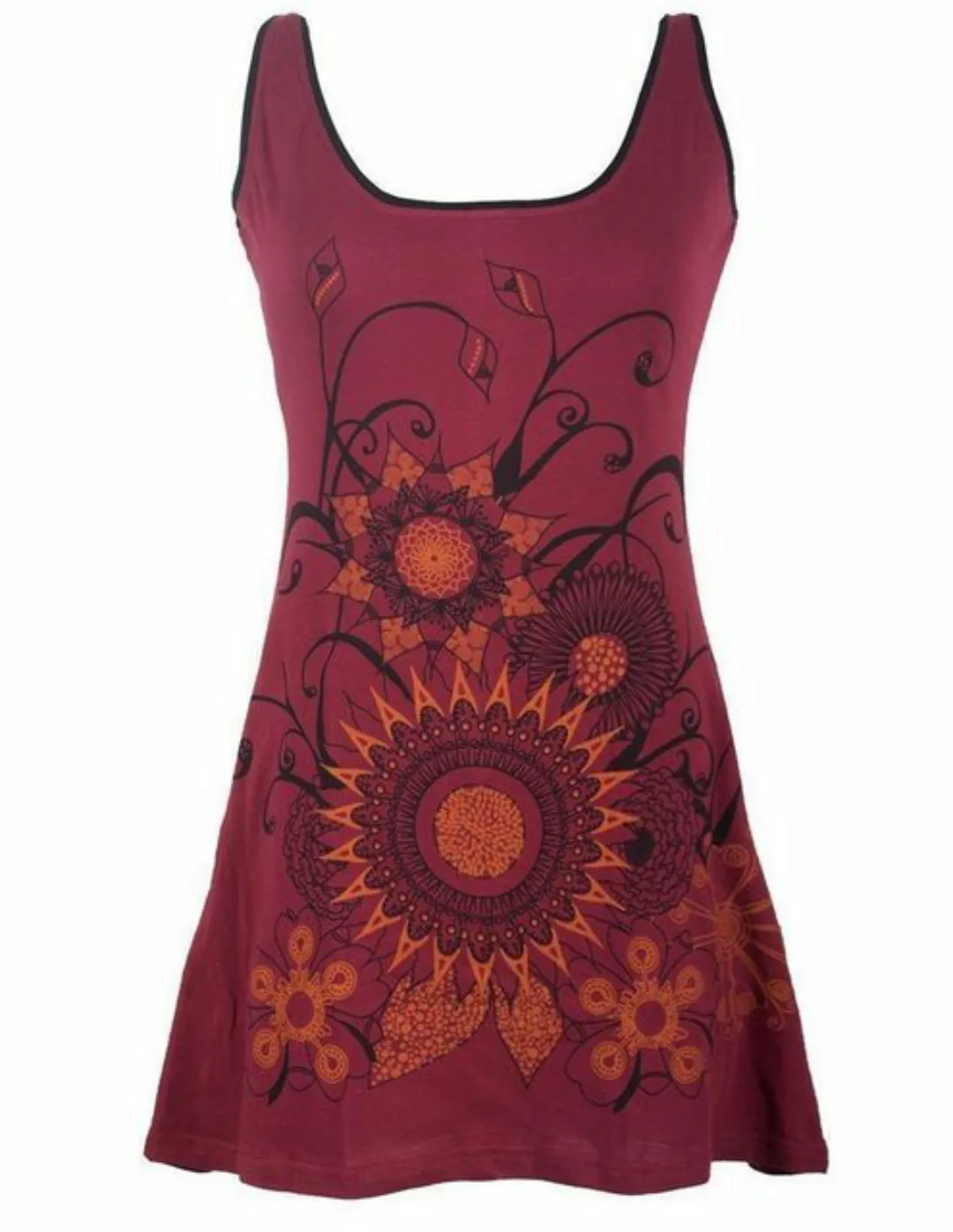 Vishes Sommerkleid Ärmelloses Blumenkleid mit weitem Ausschnitt Hippie, Eth günstig online kaufen