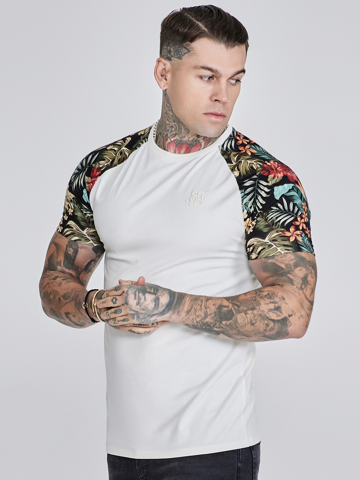 Siksilk T-Shirt SikSilk Herren Ecru Raglan günstig online kaufen