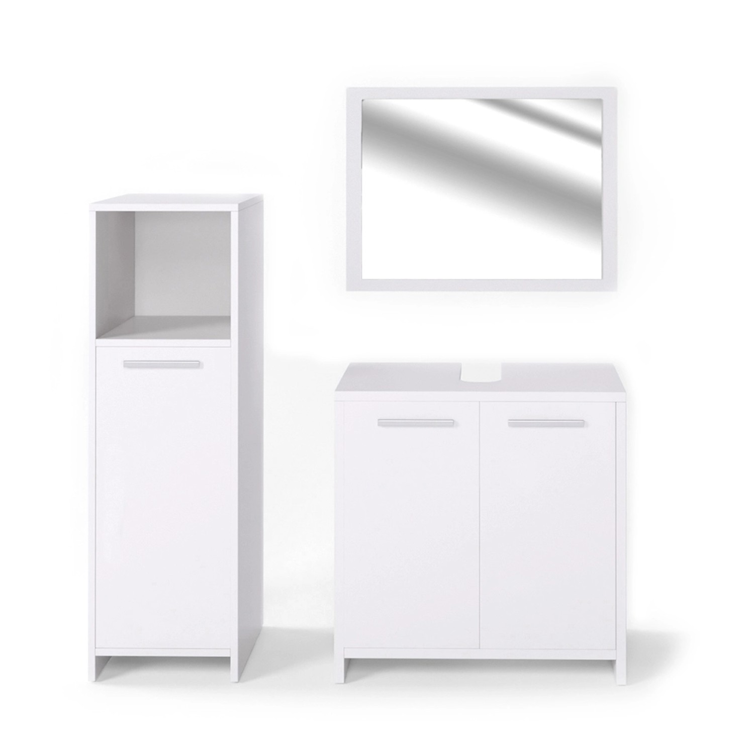 Vicco Badmöbel-Set Kiko, Weiß, 3 Teile, günstig online kaufen